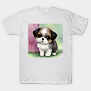 Cute Shih Tzu Dog Puppy Art 1 T-Shirt